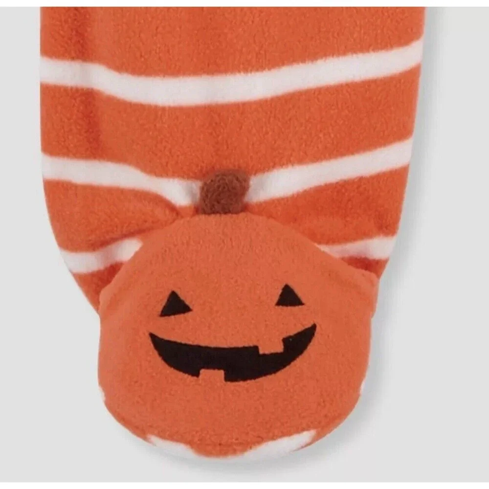 Carters Infant Orange Striped Halloween Sleeper Pumpkin Sleep & Play Size 6m